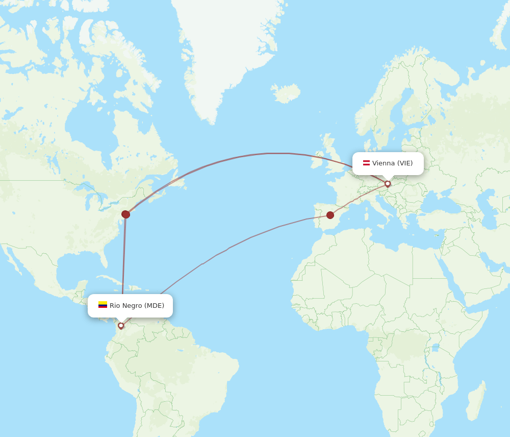 VIE-MDE flight routes