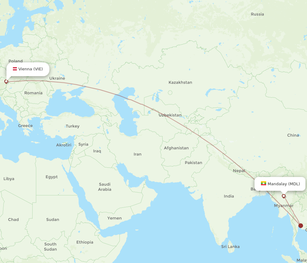 VIE-MDL flight routes