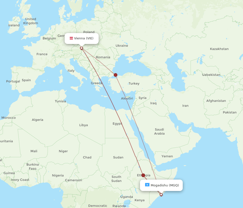 VIE-MGQ flight routes