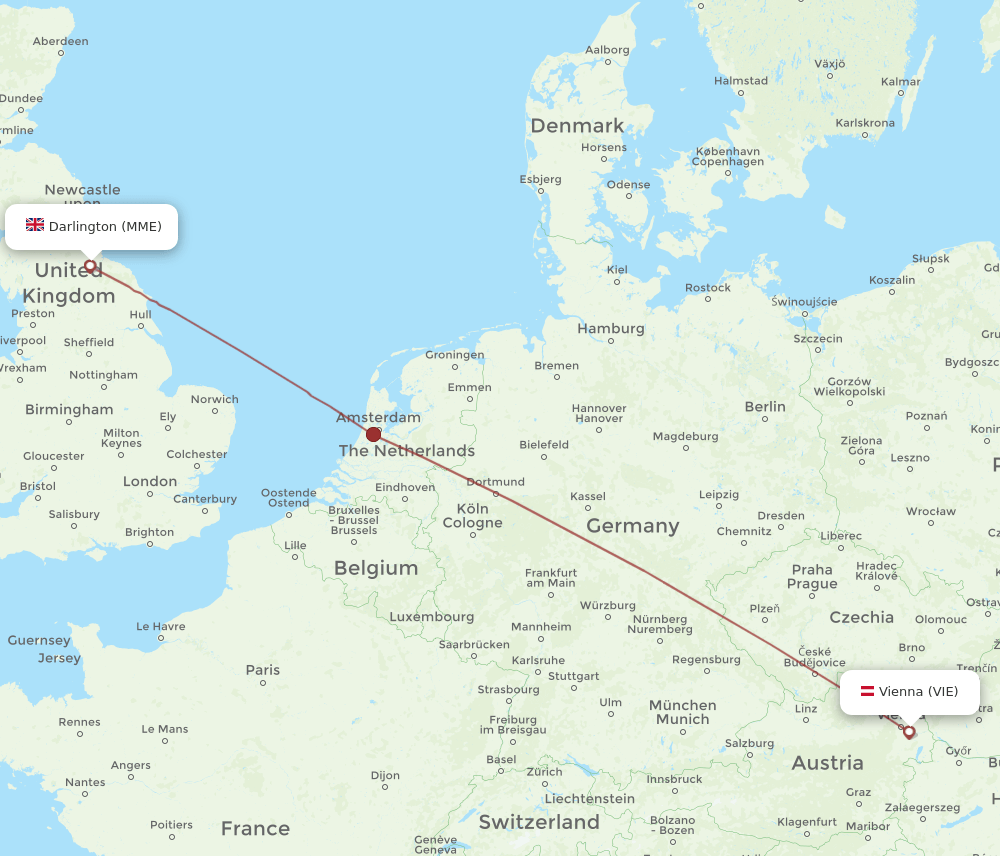 VIE-MME flight routes