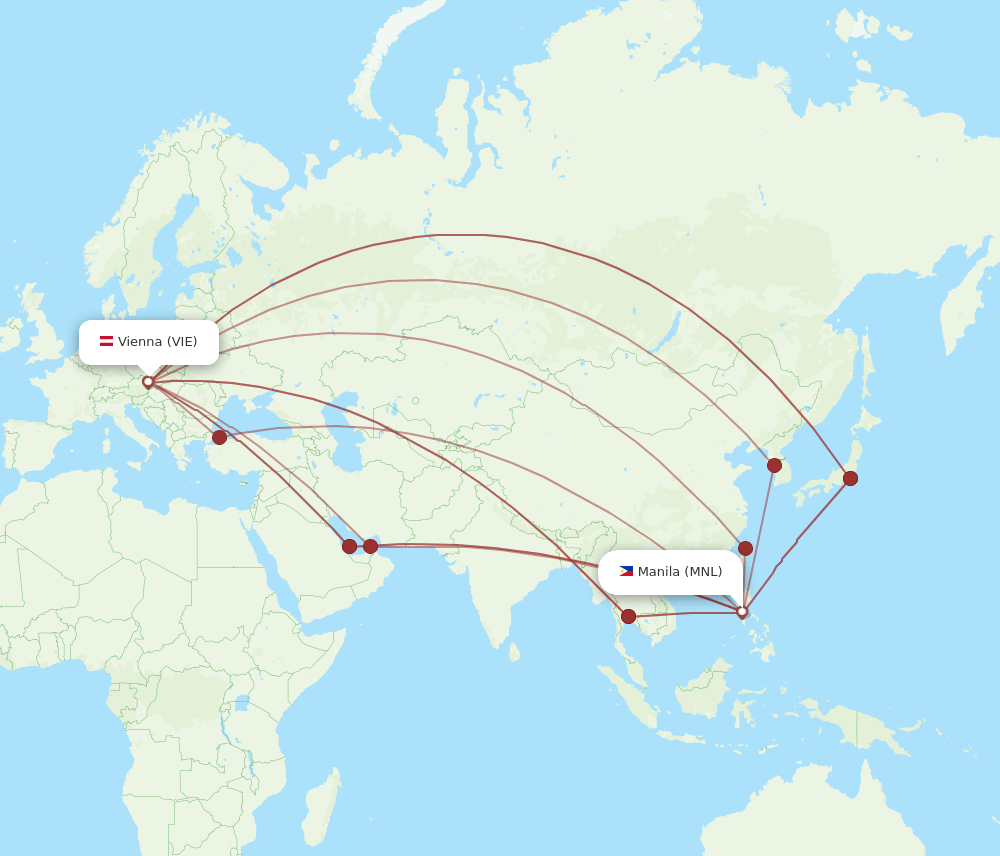 VIE-MNL flight routes