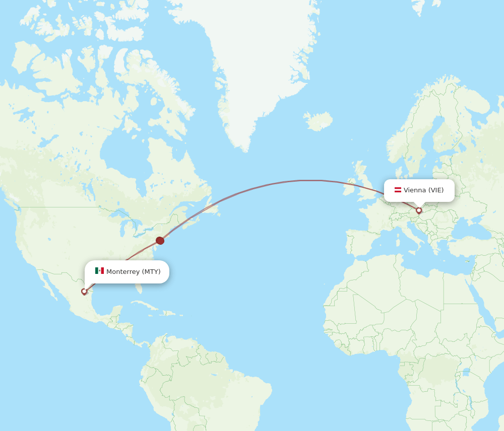 VIE-MTY flight routes