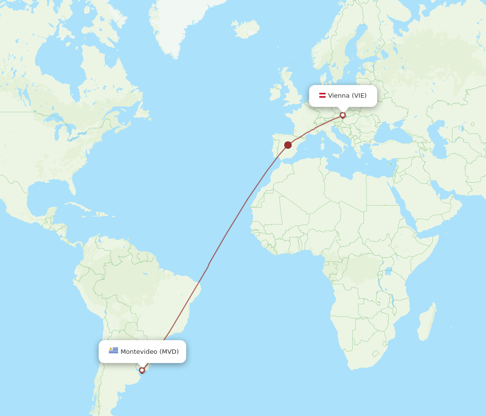 VIE-MVD flight routes