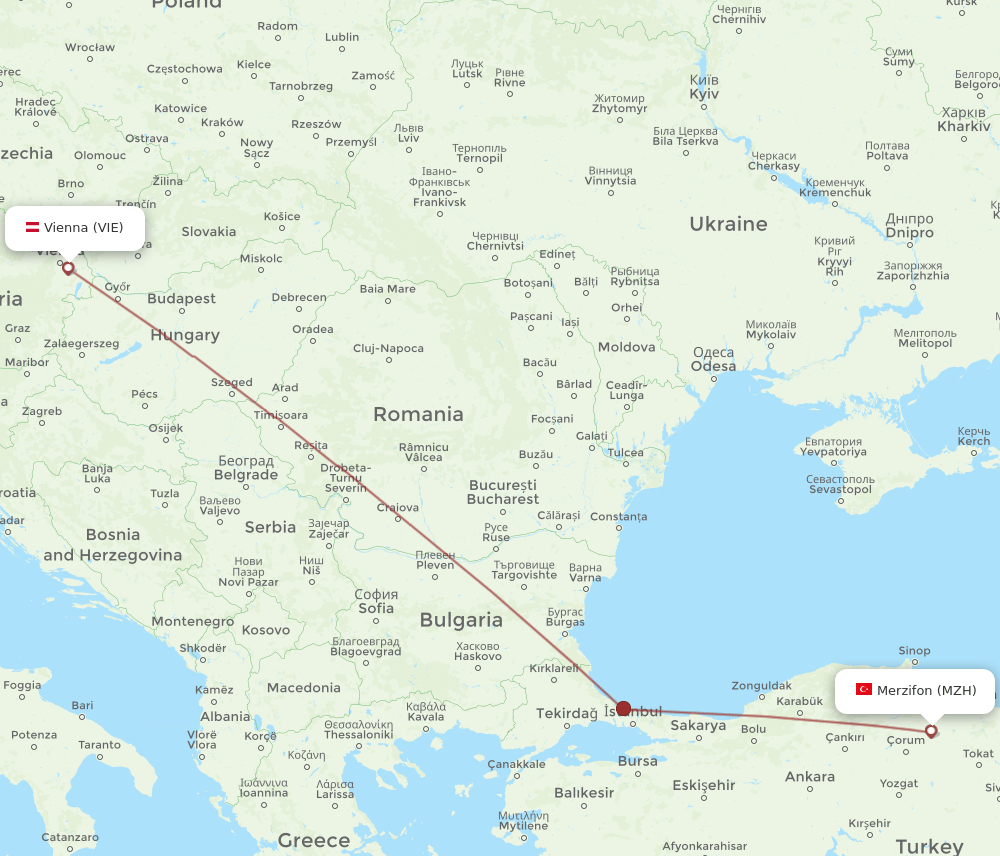VIE-MZH flight routes
