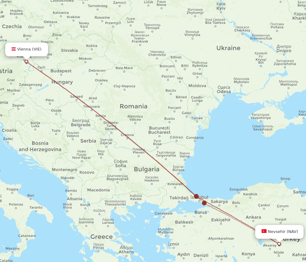 VIE-NAV flight routes