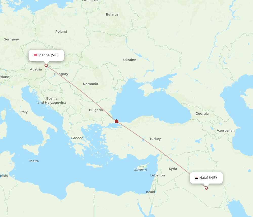 VIE-NJF flight routes