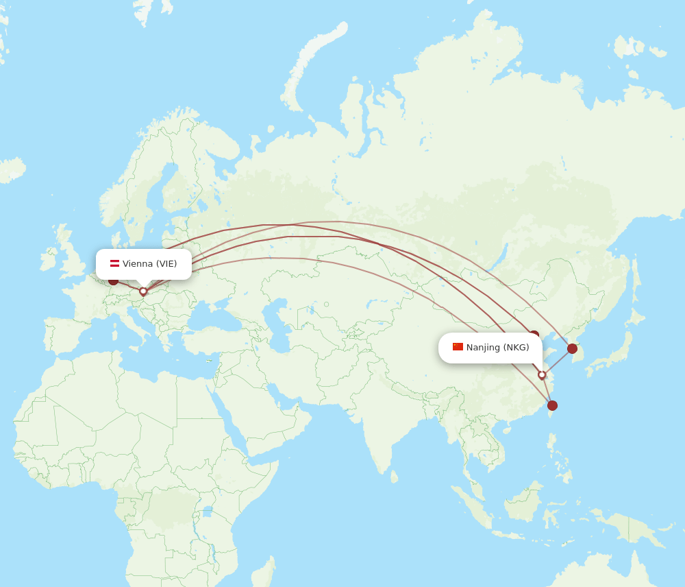VIE-NKG flight routes
