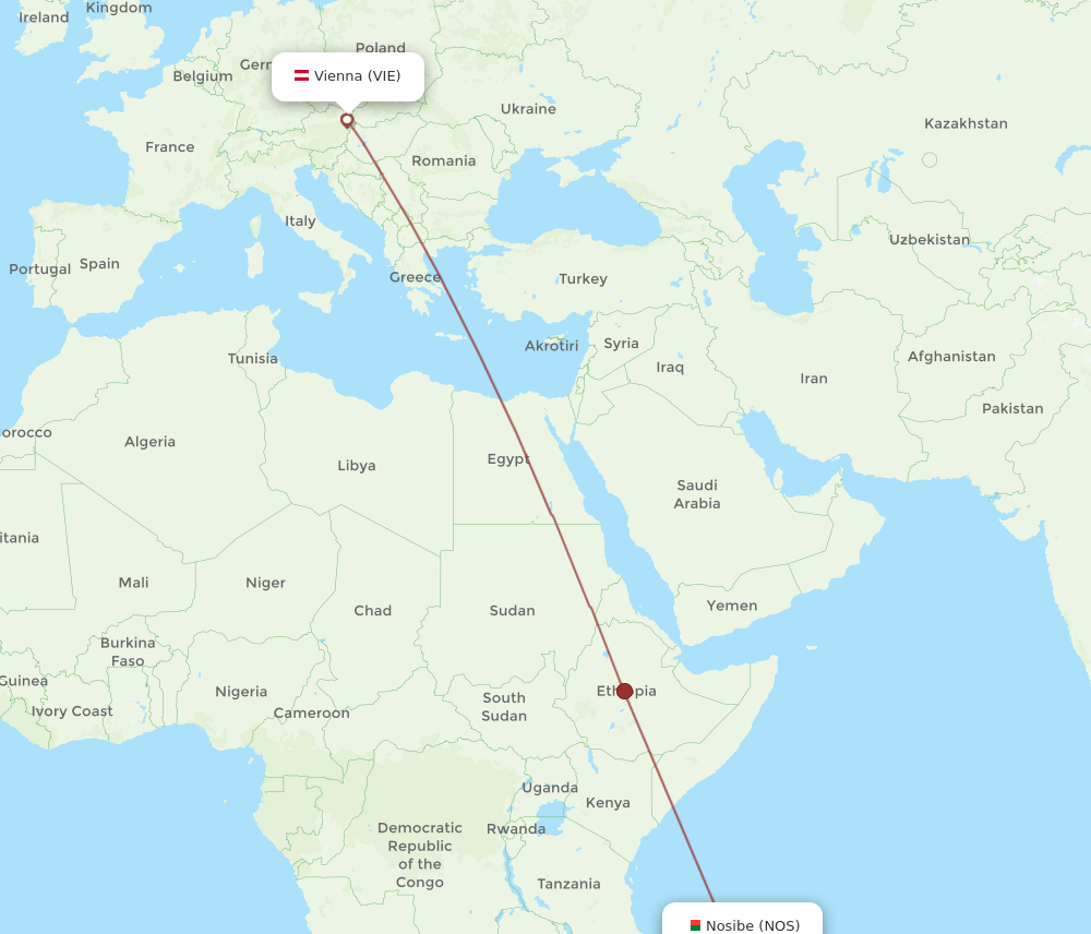VIE-NOS flight routes