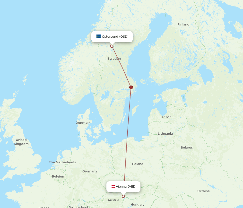 VIE-OSD flight routes