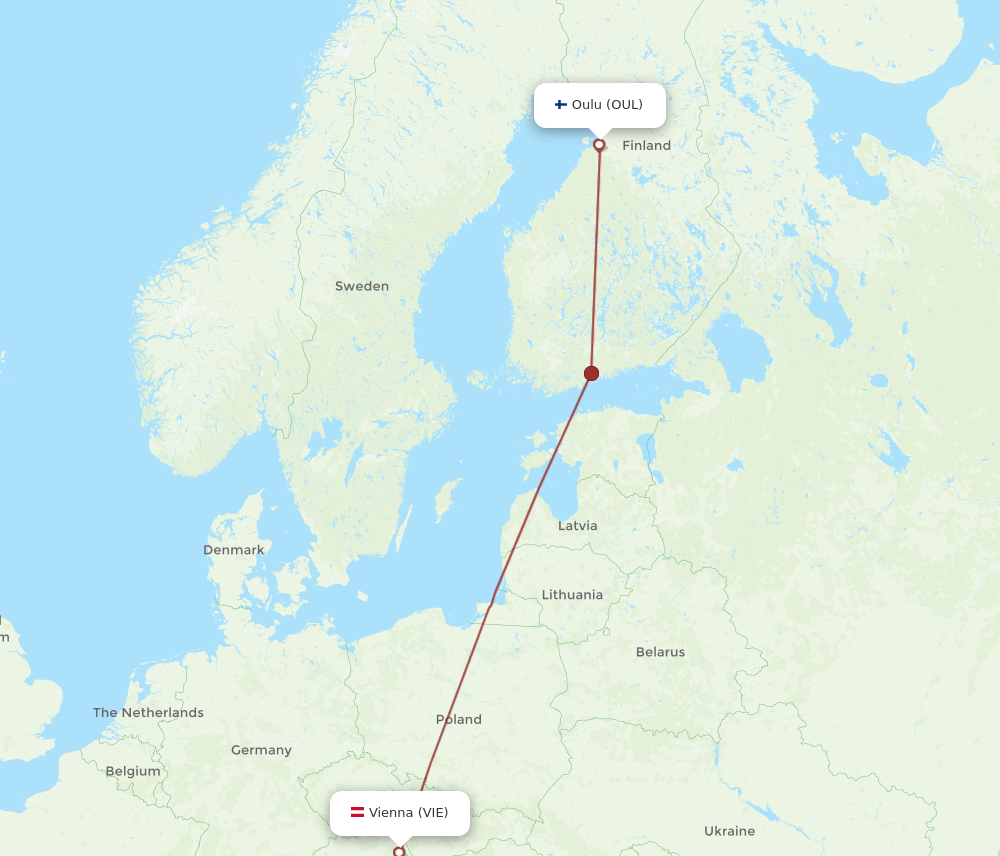 VIE-OUL flight routes