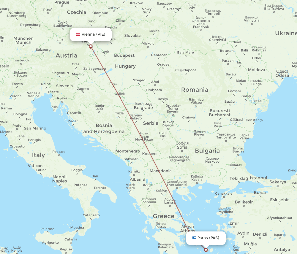 VIE-PAS flight routes