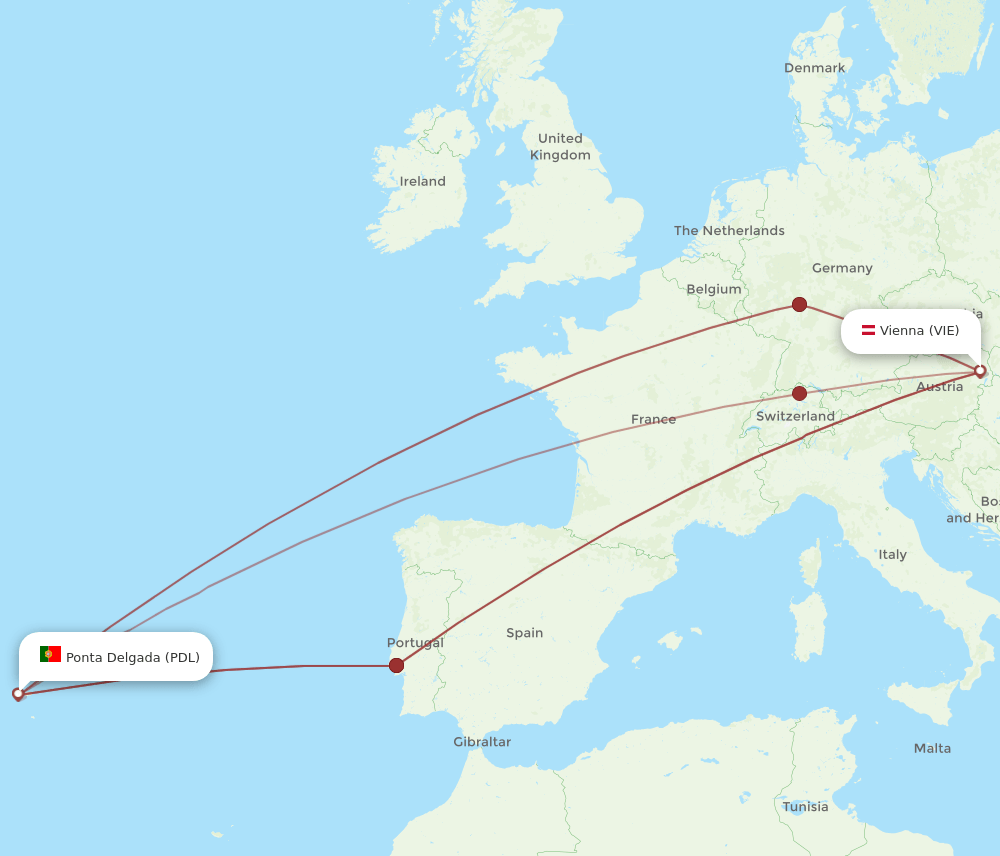 VIE-PDL flight routes