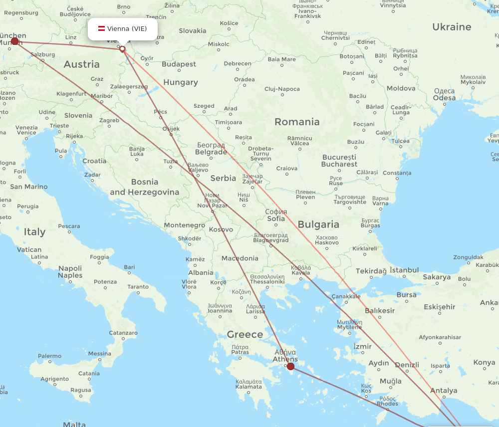 VIE to PFO flights and routes map