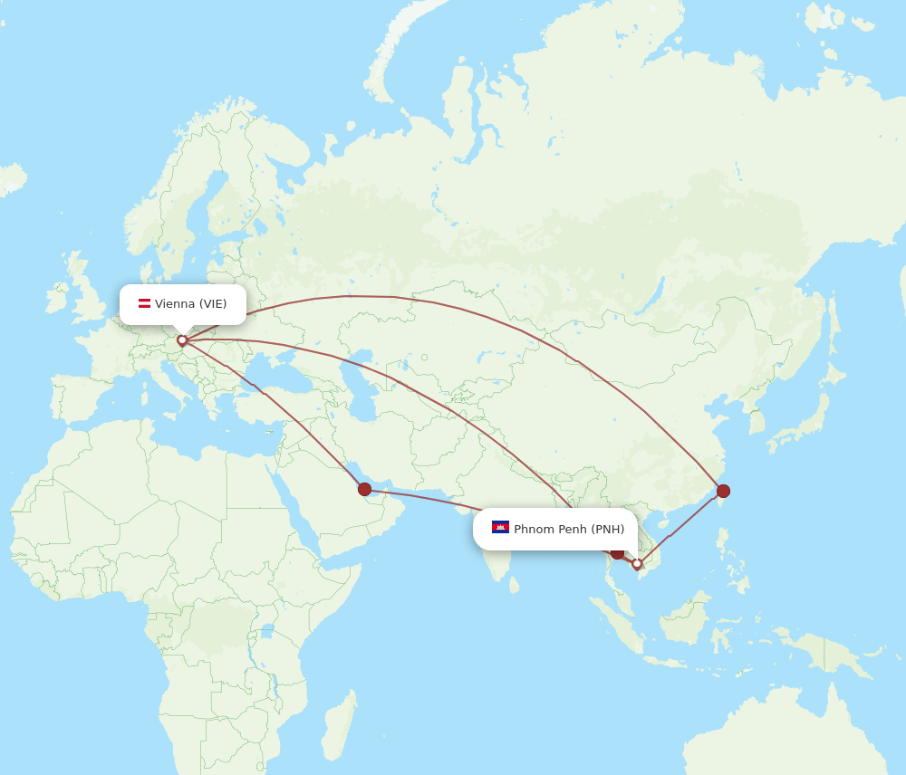 VIE-PNH flight routes