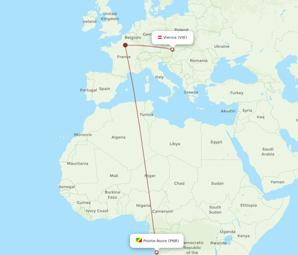VIE-PNR flight routes
