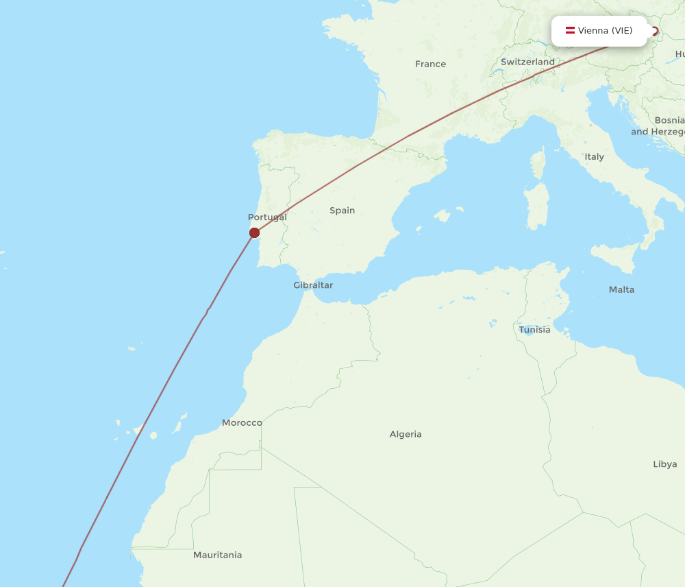 VIE-RAI flight routes