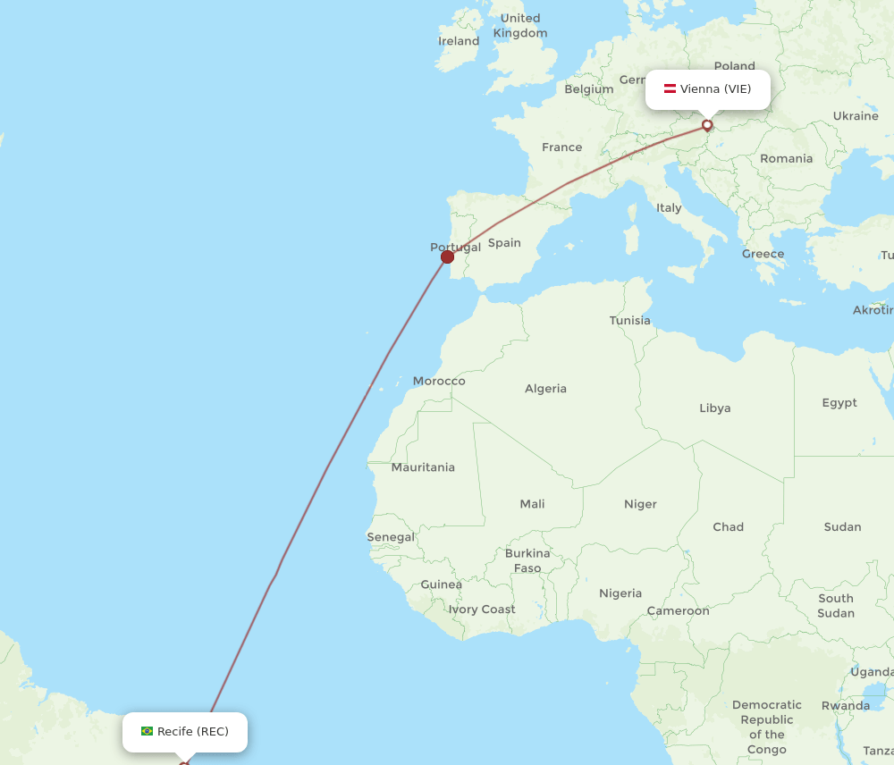VIE-REC flight routes