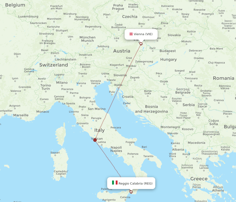 VIE-REG flight routes