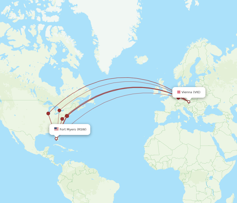 VIE-RSW flight routes