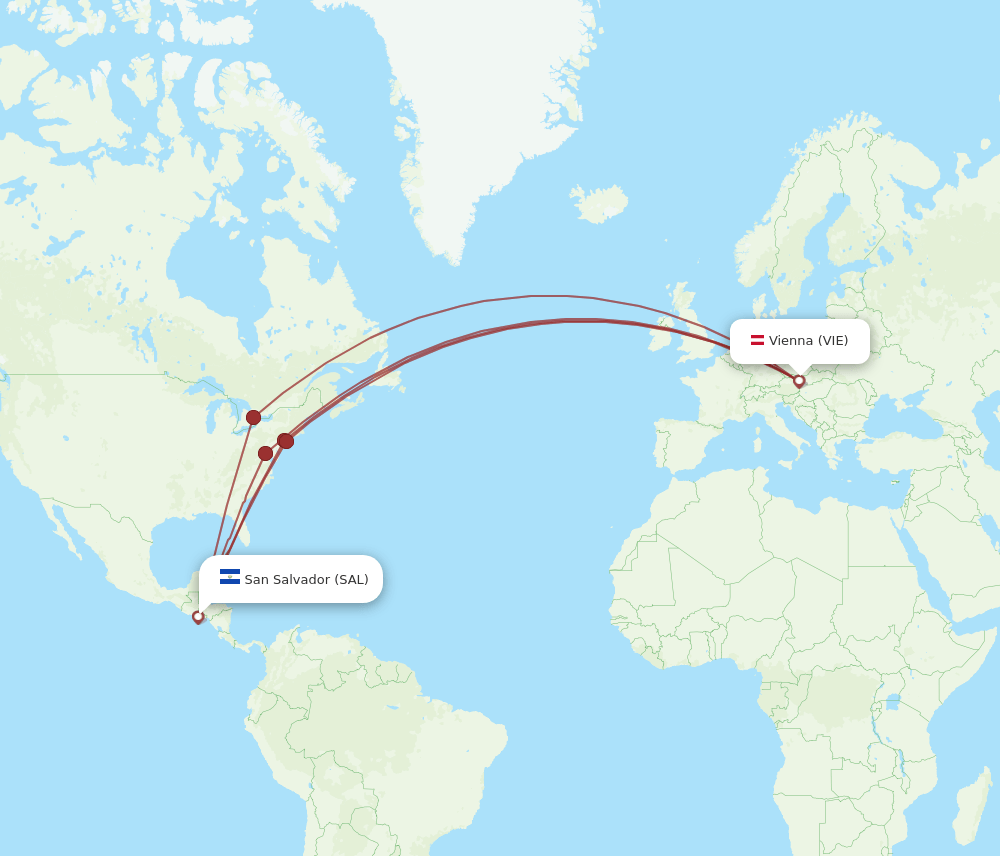 VIE-SAL flight routes