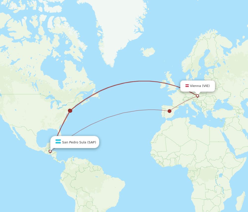 VIE-SAP flight routes