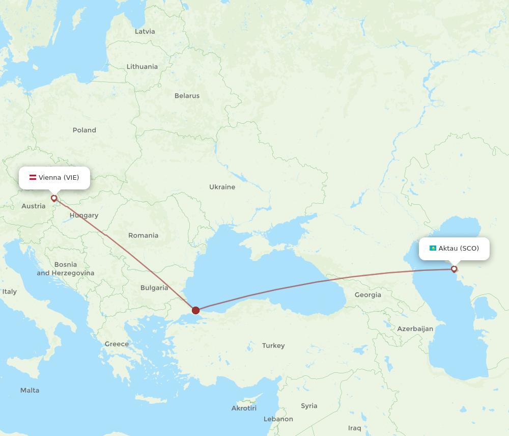 VIE-SCO flight routes