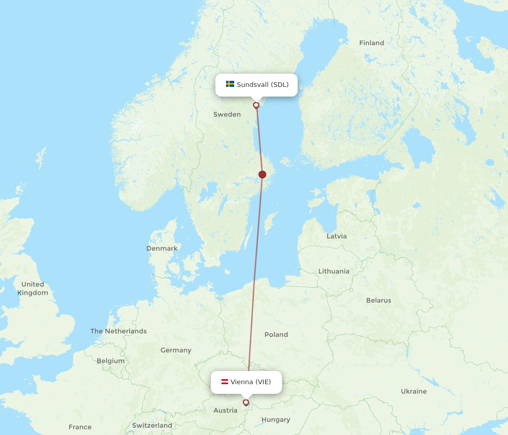 VIE-SDL flight routes