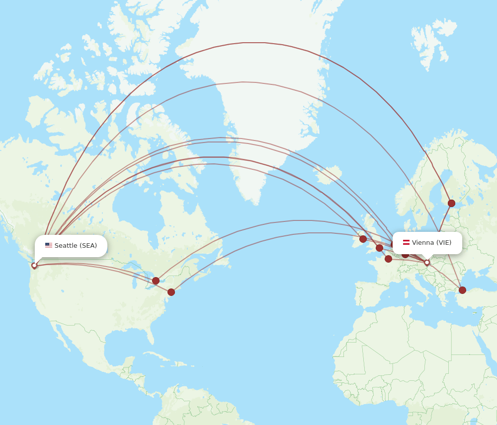 VIE-SEA flight routes
