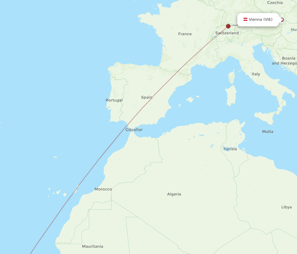 VIE-SID flight routes