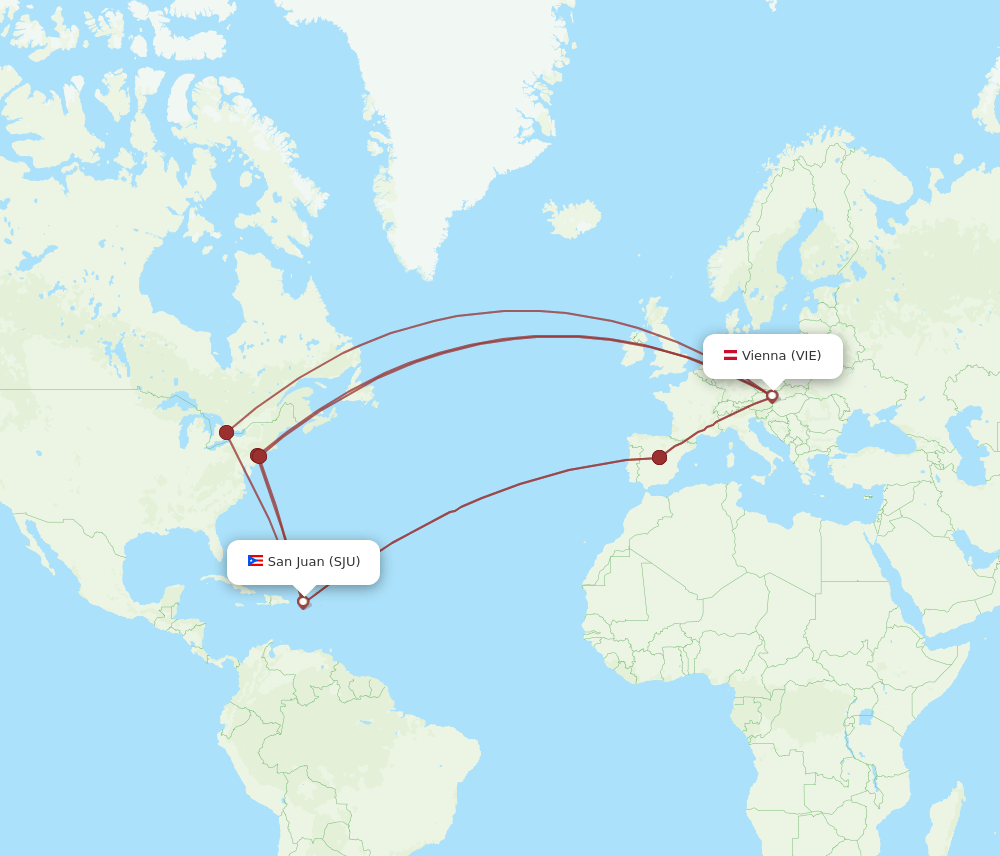 VIE-SJU flight routes