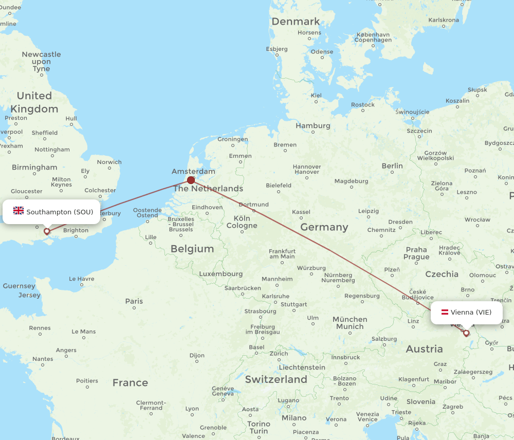 VIE-SOU flight routes