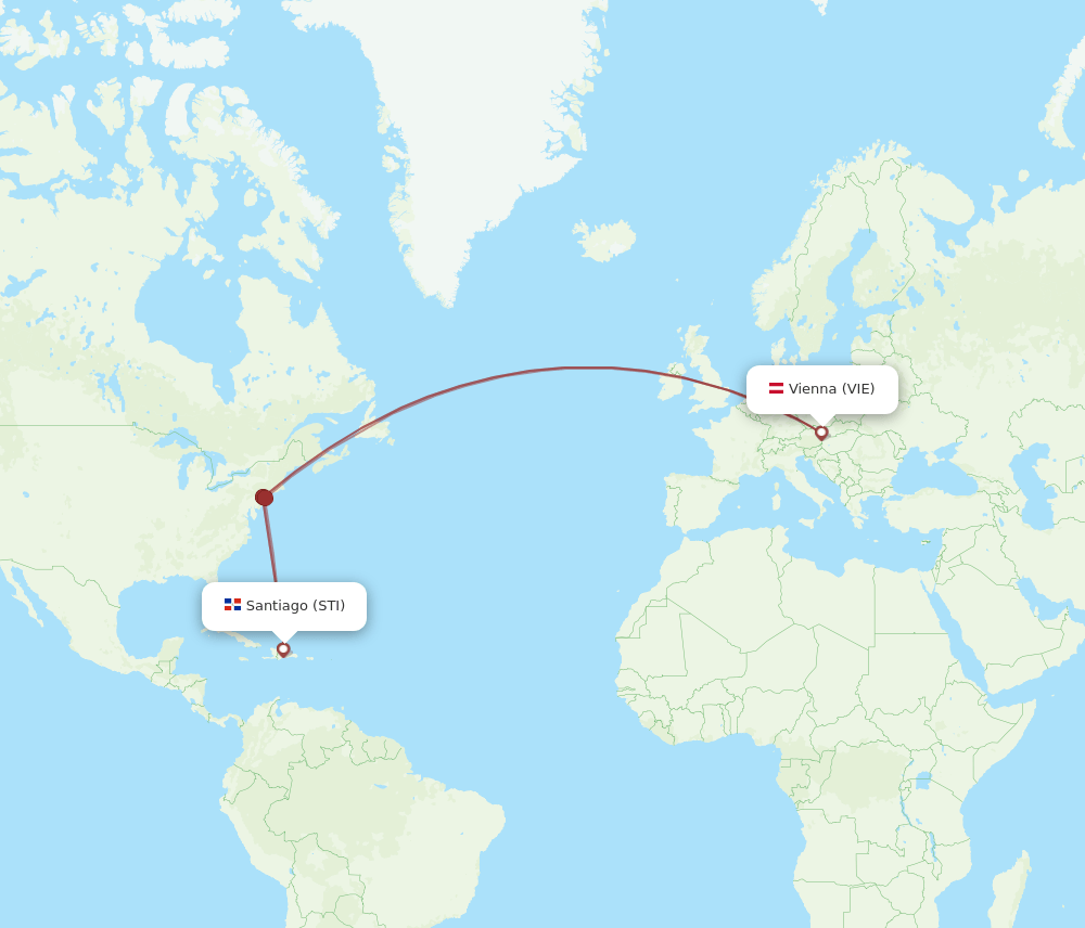 VIE to STI flights and routes map