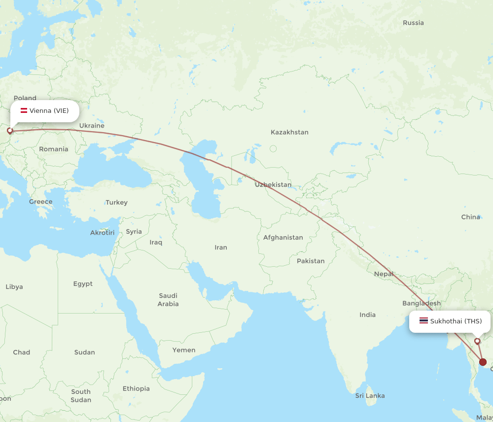 VIE-THS flight routes