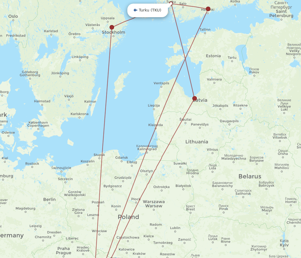 VIE-TKU flight routes