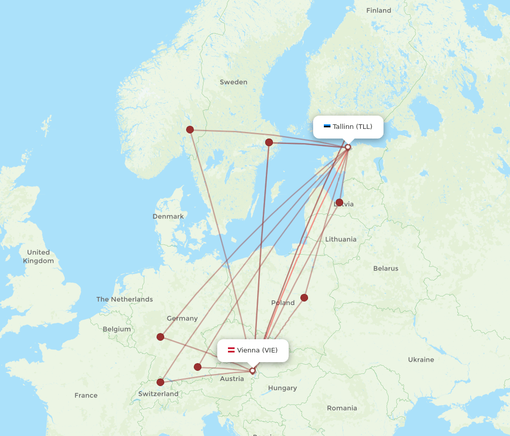 VIE-TLL flight routes