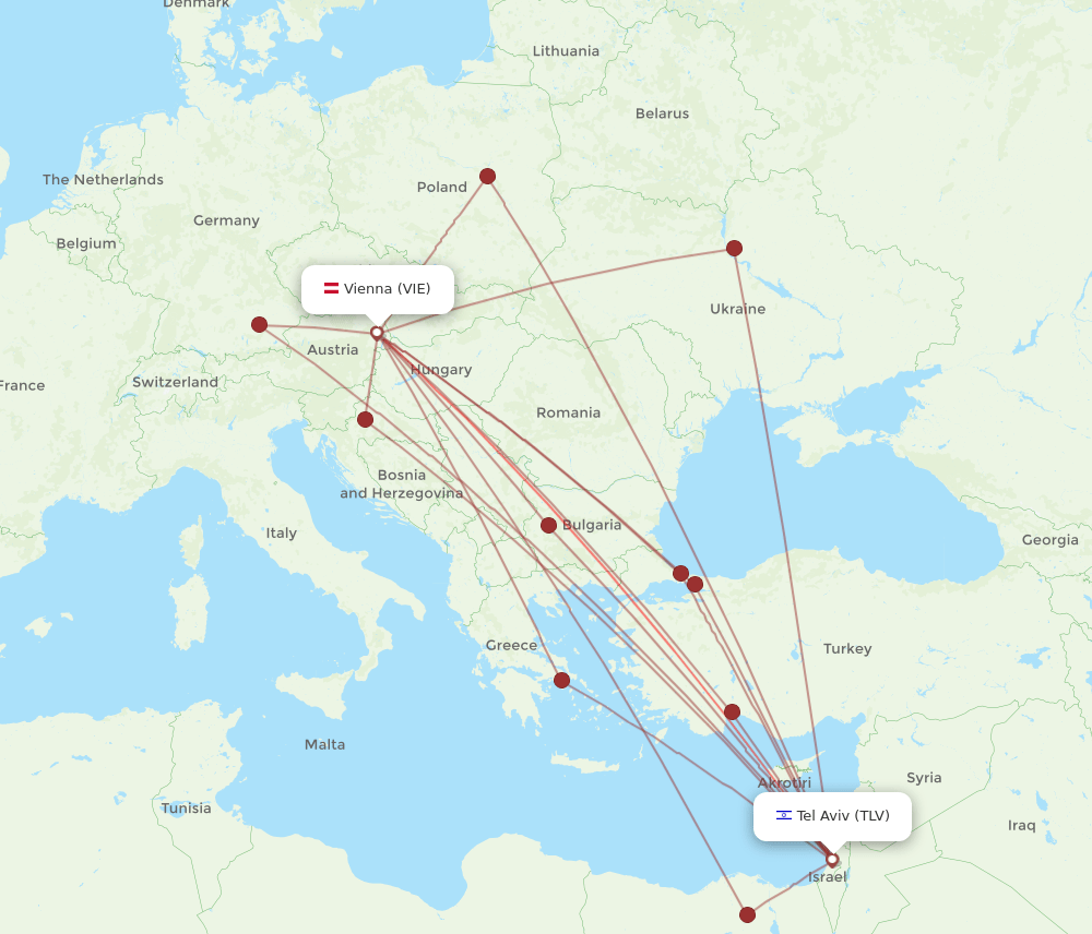 VIE-TLV flight routes
