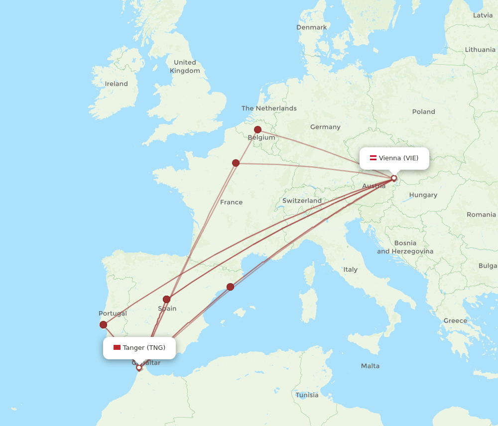VIE-TNG flight routes