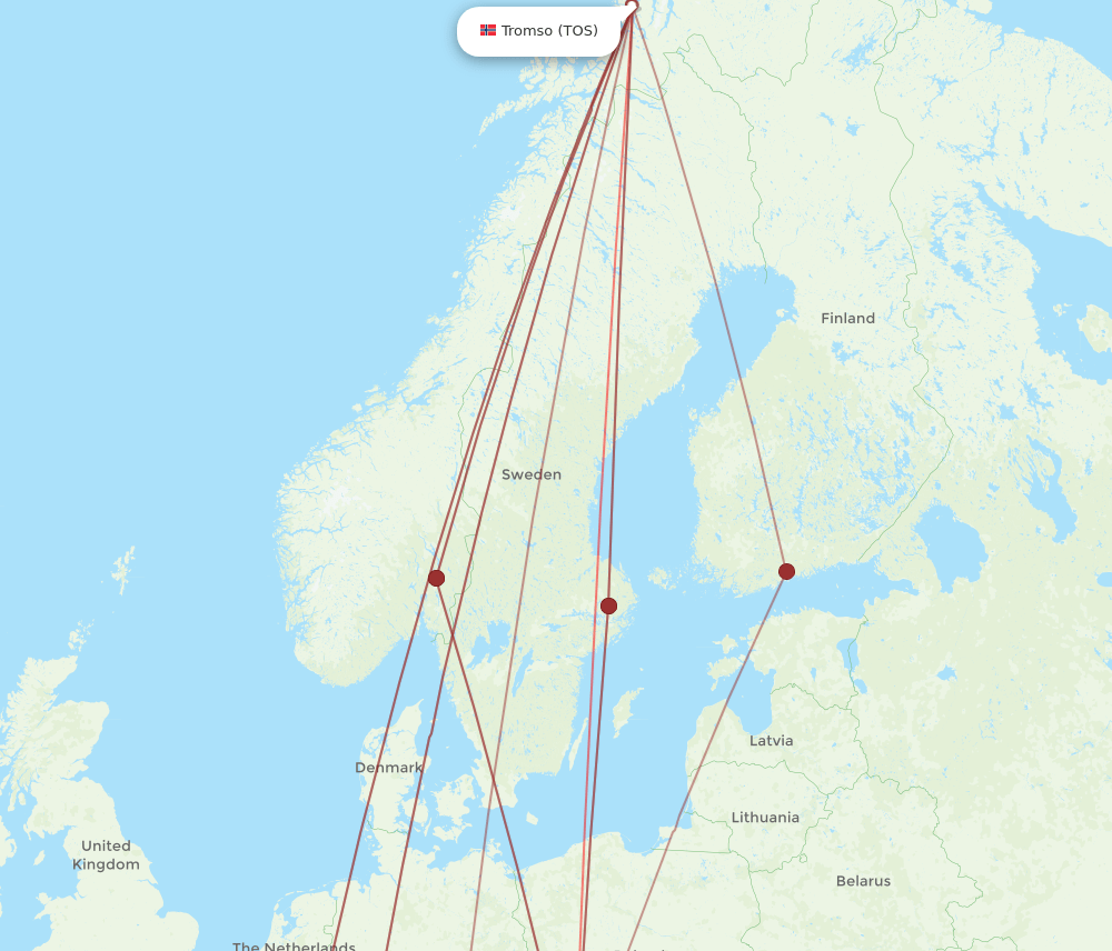VIE-TOS flight routes