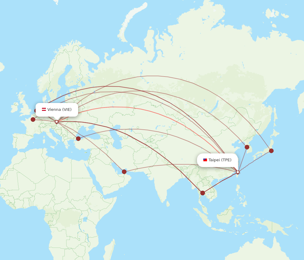 VIE-TPE flight routes
