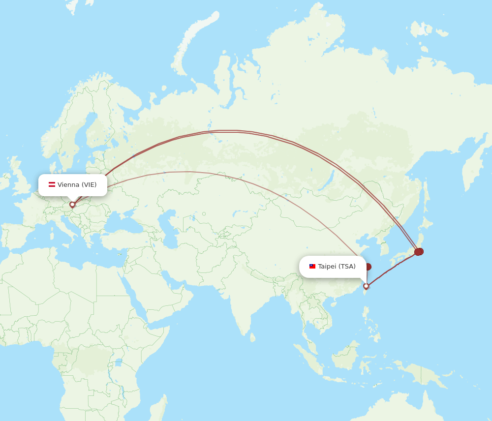 VIE to TSA flights and routes map