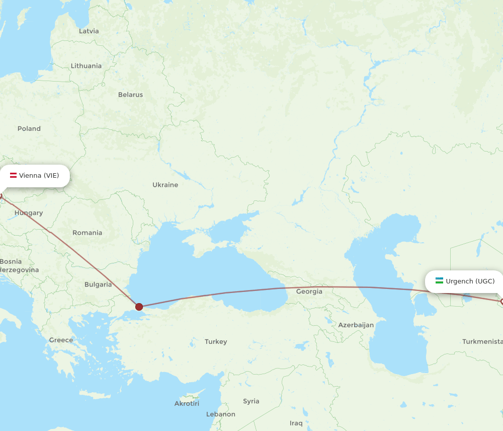 VIE-UGC flight routes