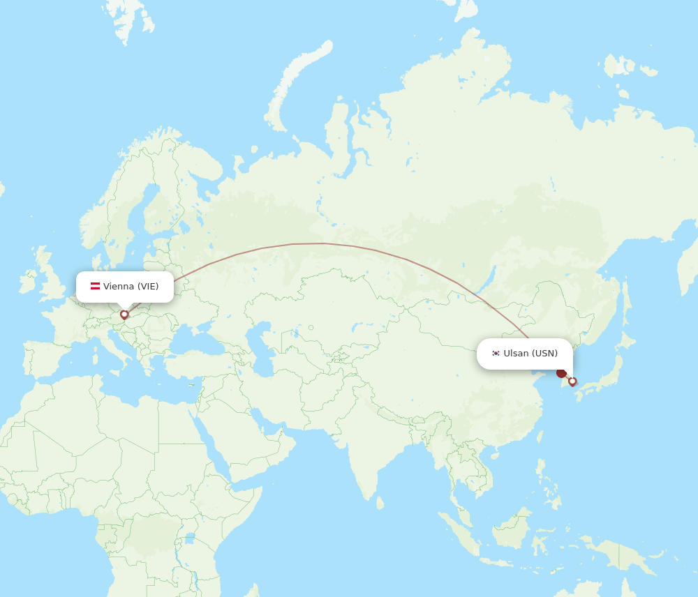 VIE-USN flight routes