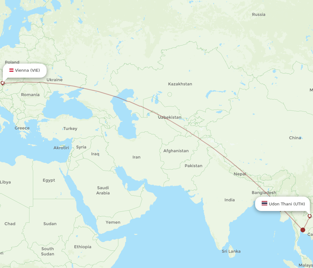 VIE-UTH flight routes