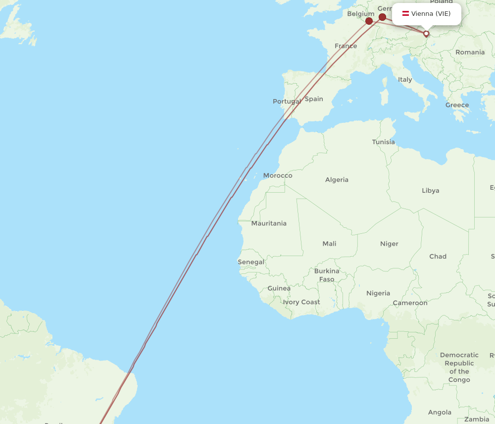 VIE to VCP flights and routes map