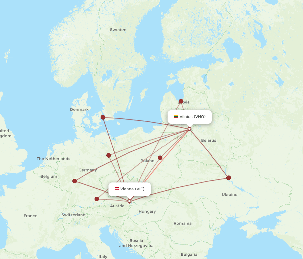 VIE-VNO flight routes