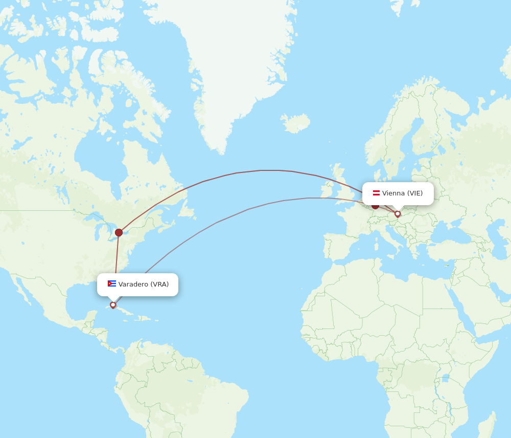 VIE-VRA flight routes