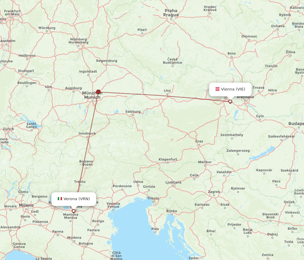 VIE-VRN flight routes