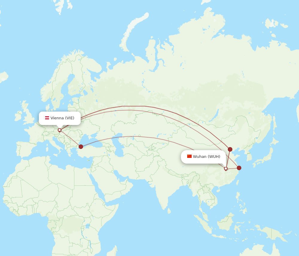 VIE-WUH flight routes