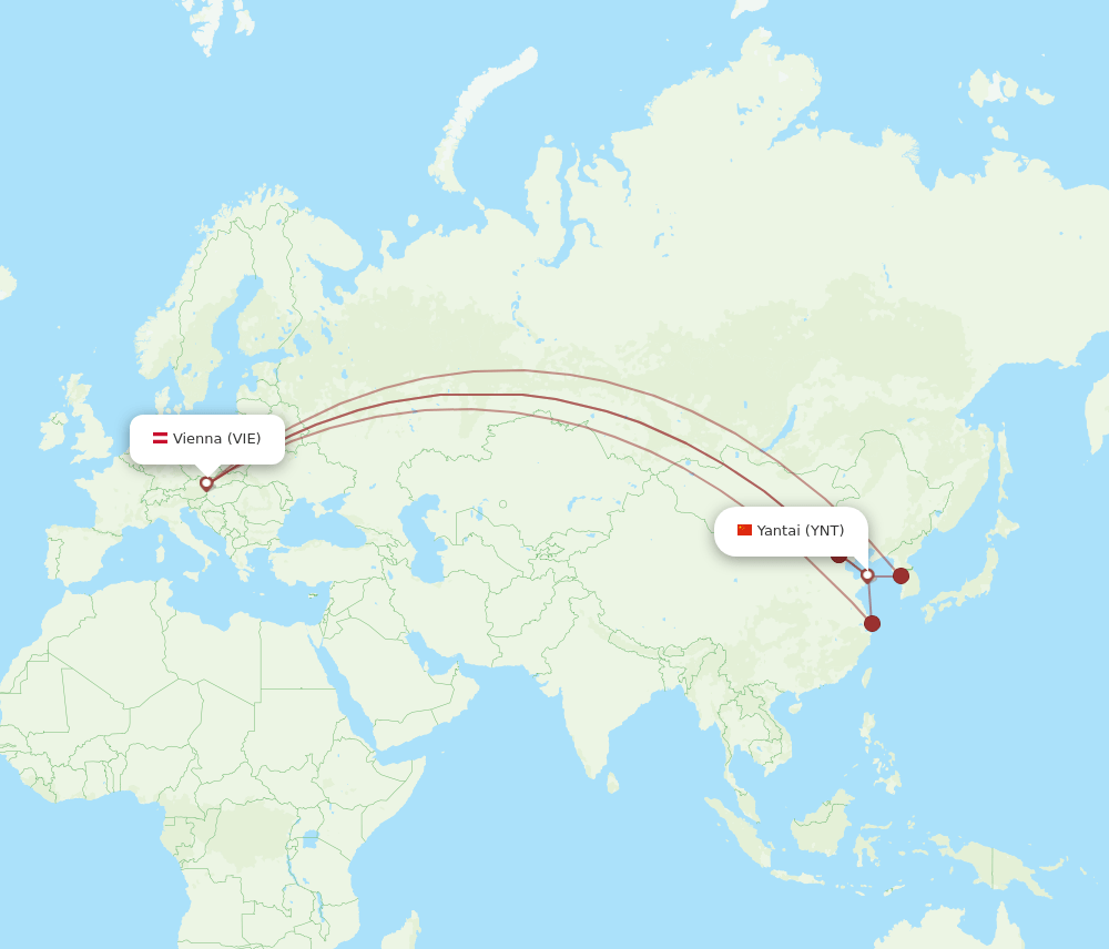 VIE-YNT flight routes