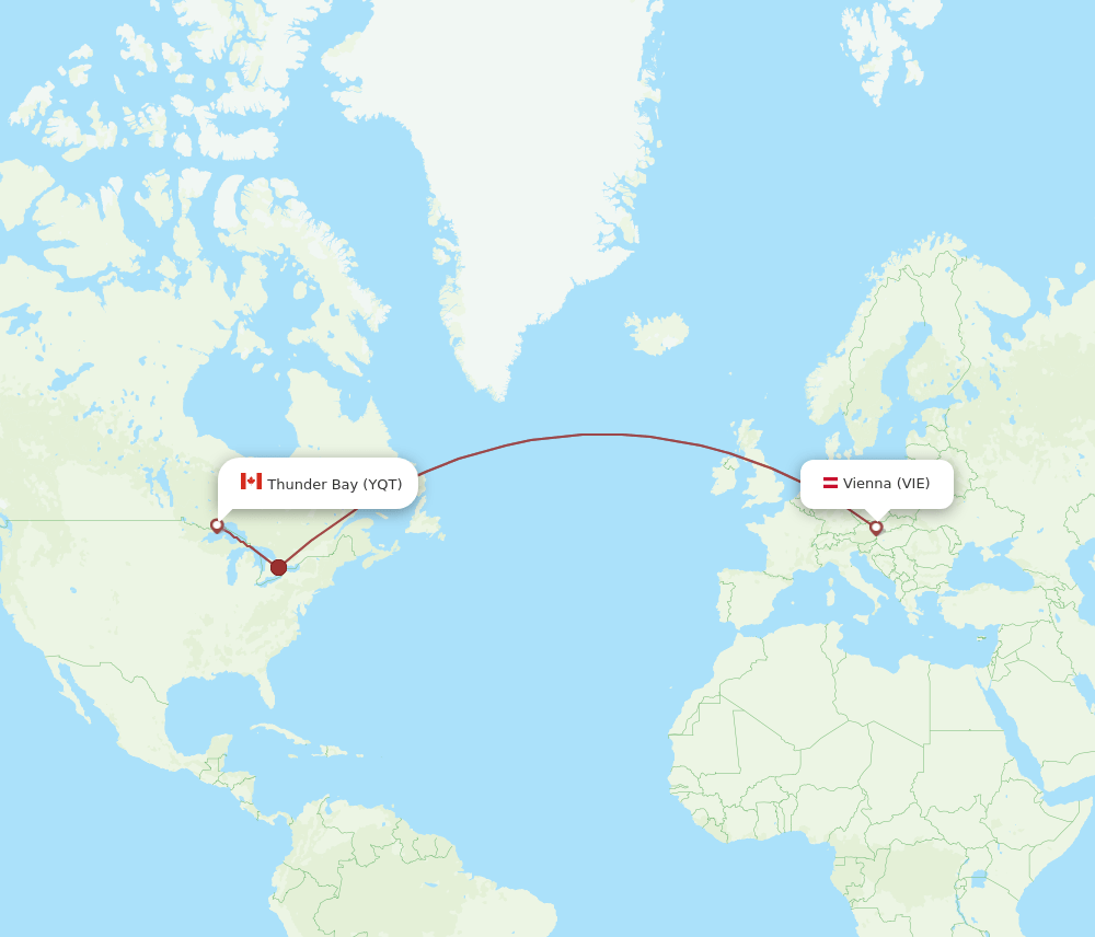 VIE-YQT flight routes